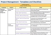Project Management templates and checklists